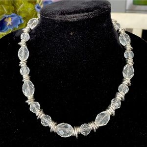 Cookie Lee Clear and Silver Necklace
